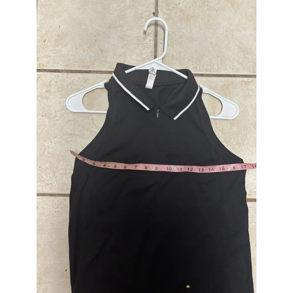 Athleta Women's XL Tank Top Black  Momentum Seamless Polo Racerback 1/4 Zip Gym - Picture 5 of 6